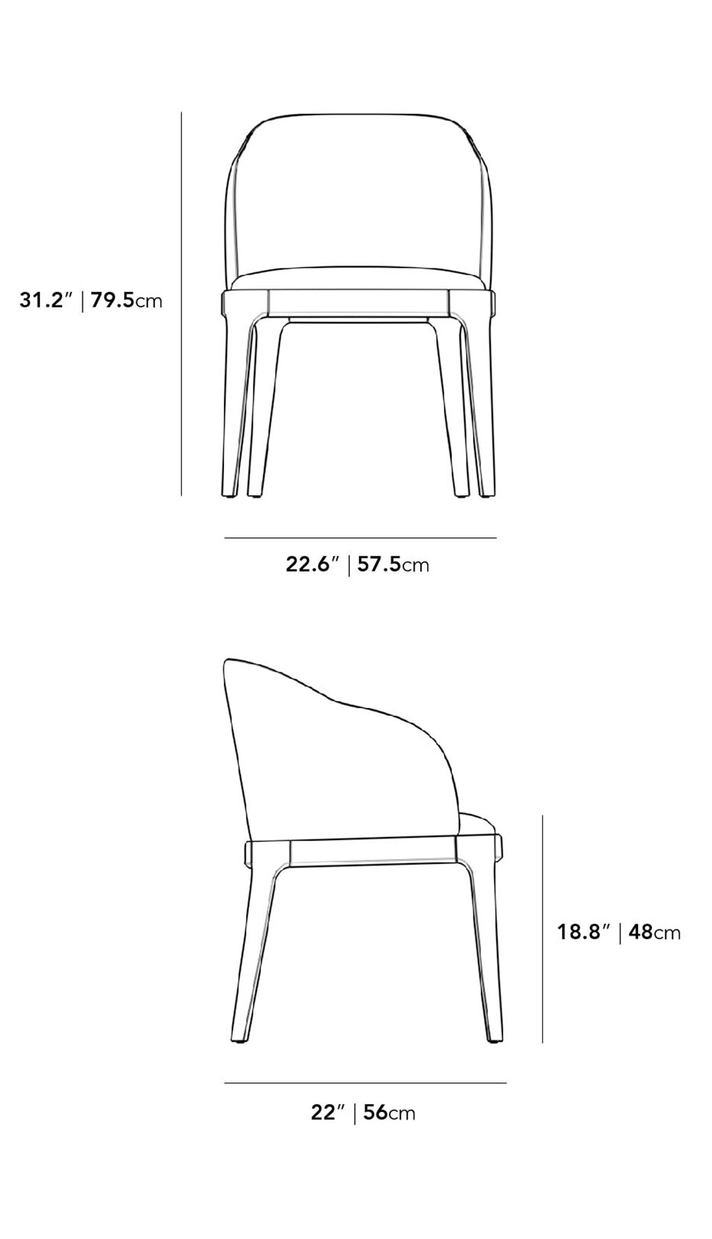 Aubrey Armchair - PU Leather: Monaco Grey, Walnut Stain
