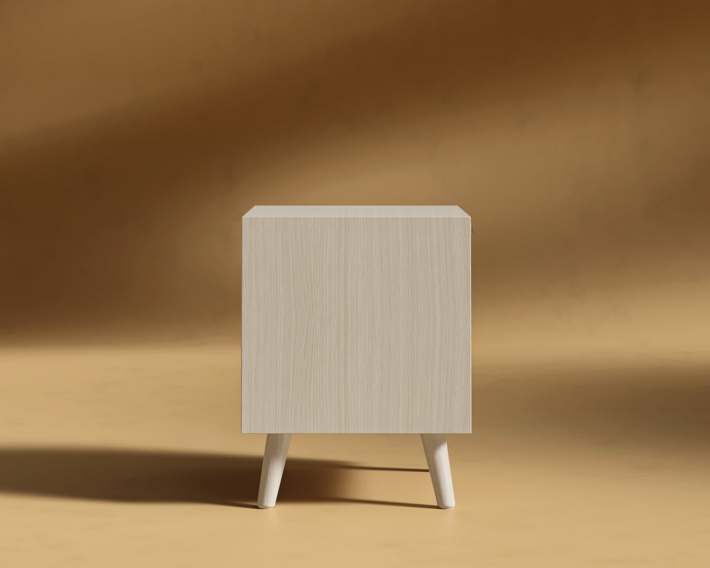 Asher Single Drawer Nightstand - Washed Natural Oak Veneer with Straight Grain