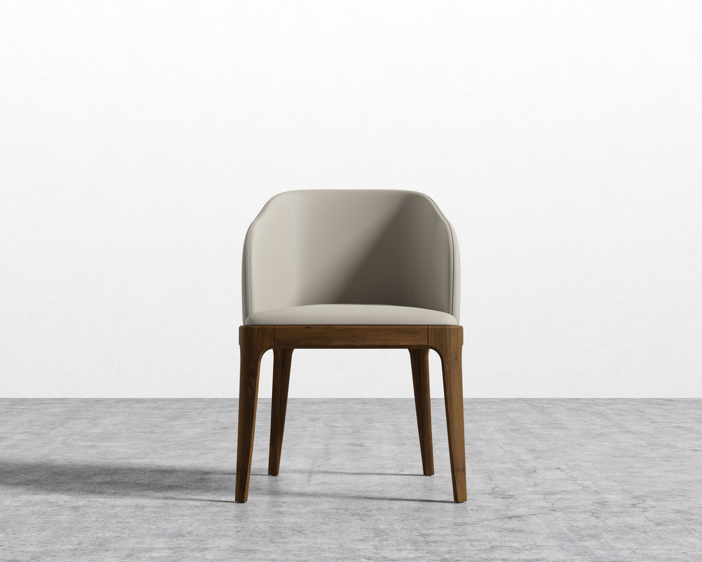 Aubrey Armchair - PU Leather: Monaco Grey, Walnut Stain