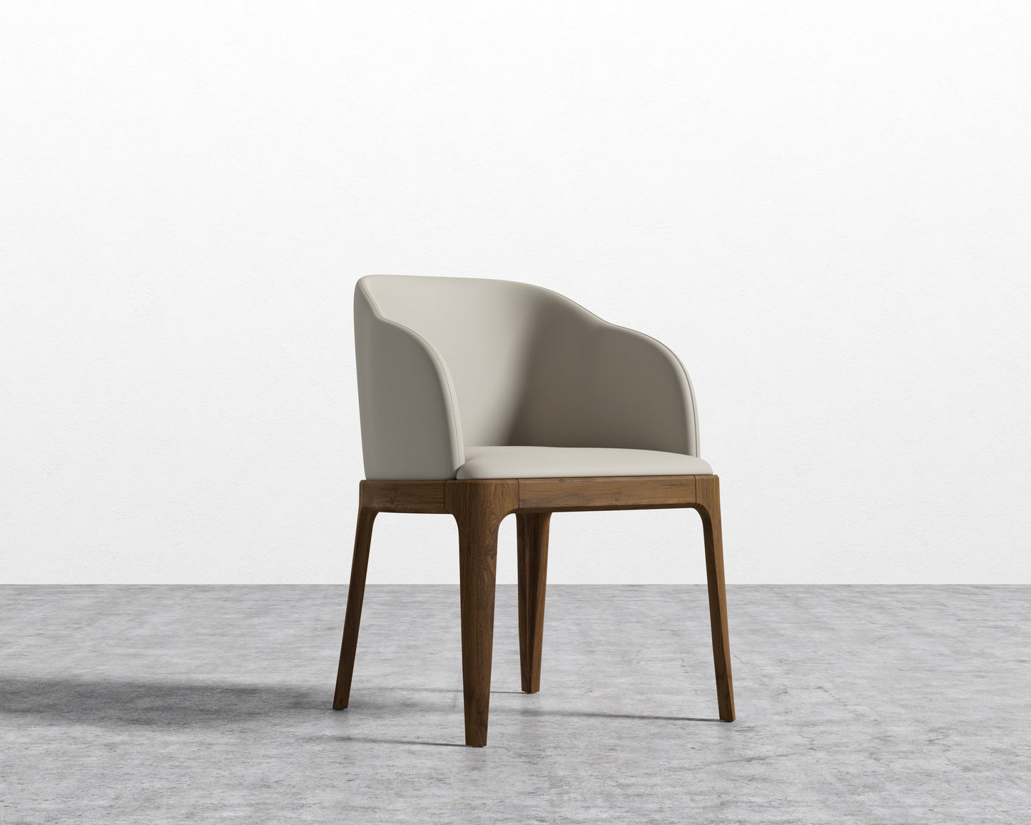 Aubrey Armchair - PU Leather: Monaco Grey, Walnut Stain