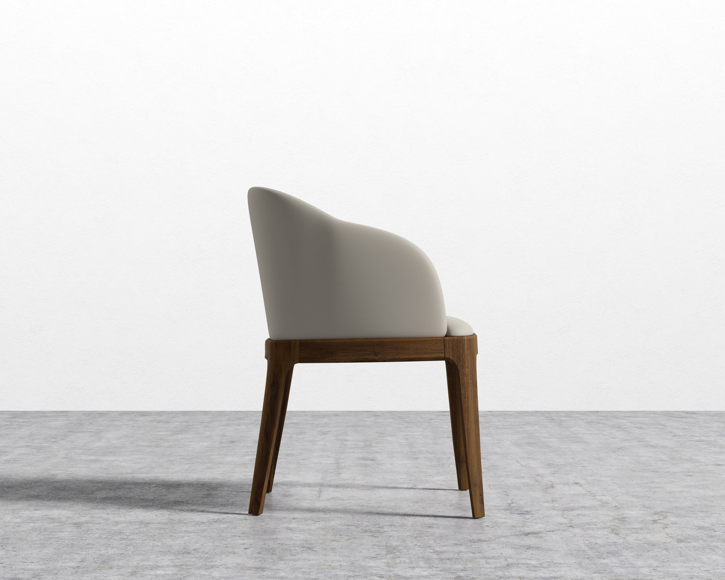 Aubrey Armchair - PU Leather: Monaco Grey, Walnut Stain