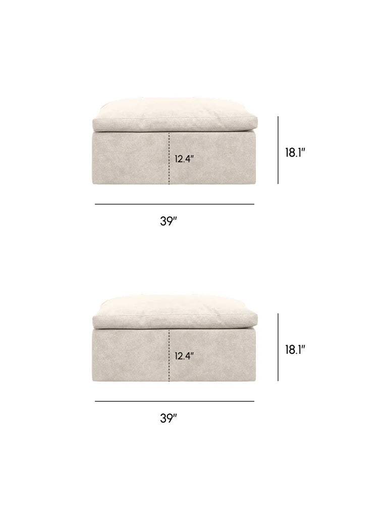 R4 Ottoman - Performance Weave: Krypton Green