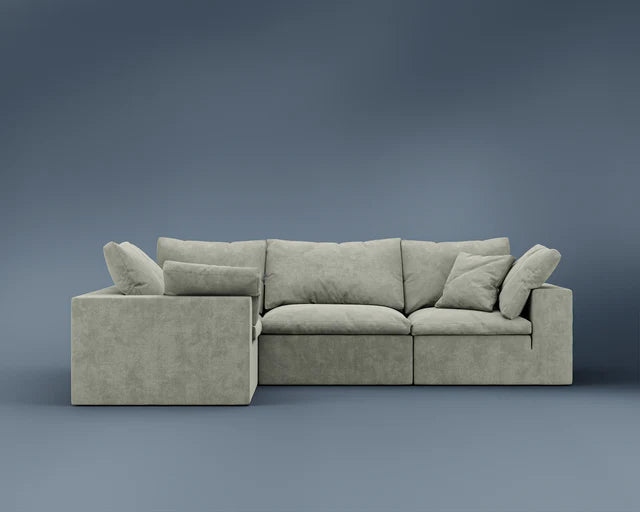 R4 L-Shaped Sofa - Performance Weave: Krypton Green