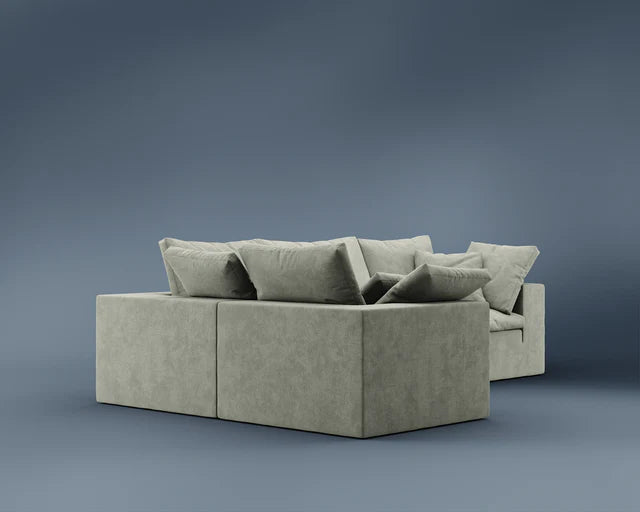 R4 L-Shaped Sofa - Performance Weave: Krypton Green