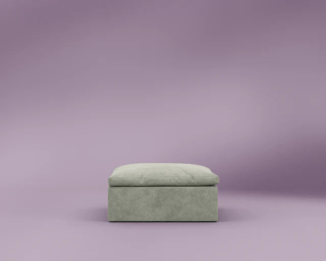 R4 Ottoman - Performance Weave: Krypton Green