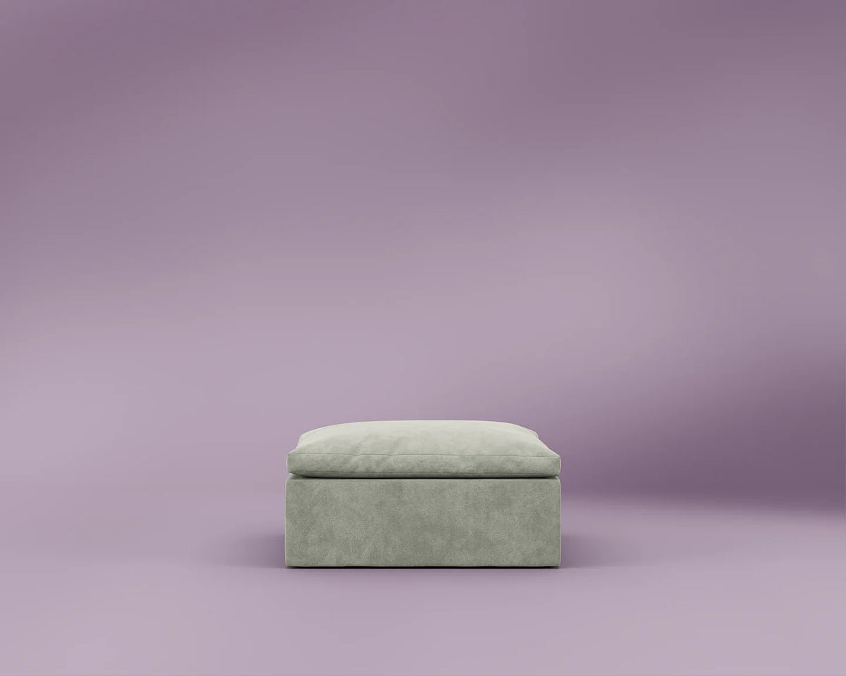 R4 Ottoman - Performance Weave: Krypton Green