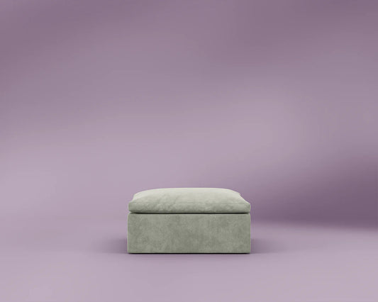 R4 Ottoman - Performance Weave: Krypton Green