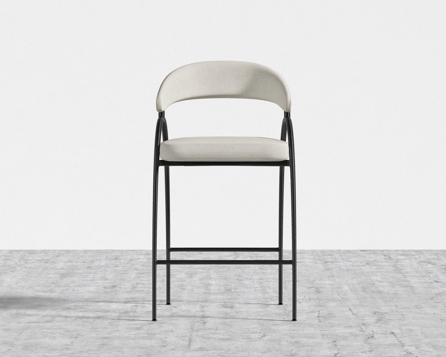 Uma Counter Stool - Modern Felt: Alesund, Black Base
