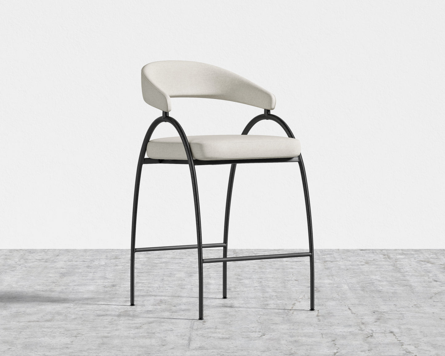Uma Counter Stool - Modern Felt: Alesund, Black Base